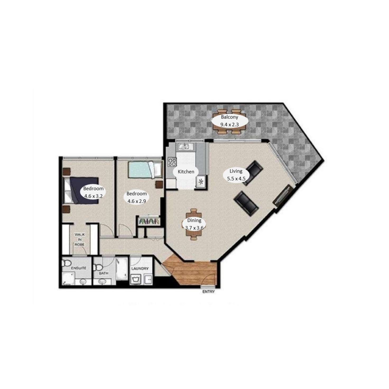 Floorplan of Homely apartment listing, 7/69 Leichhardt Street, Spring Hill QLD 4000