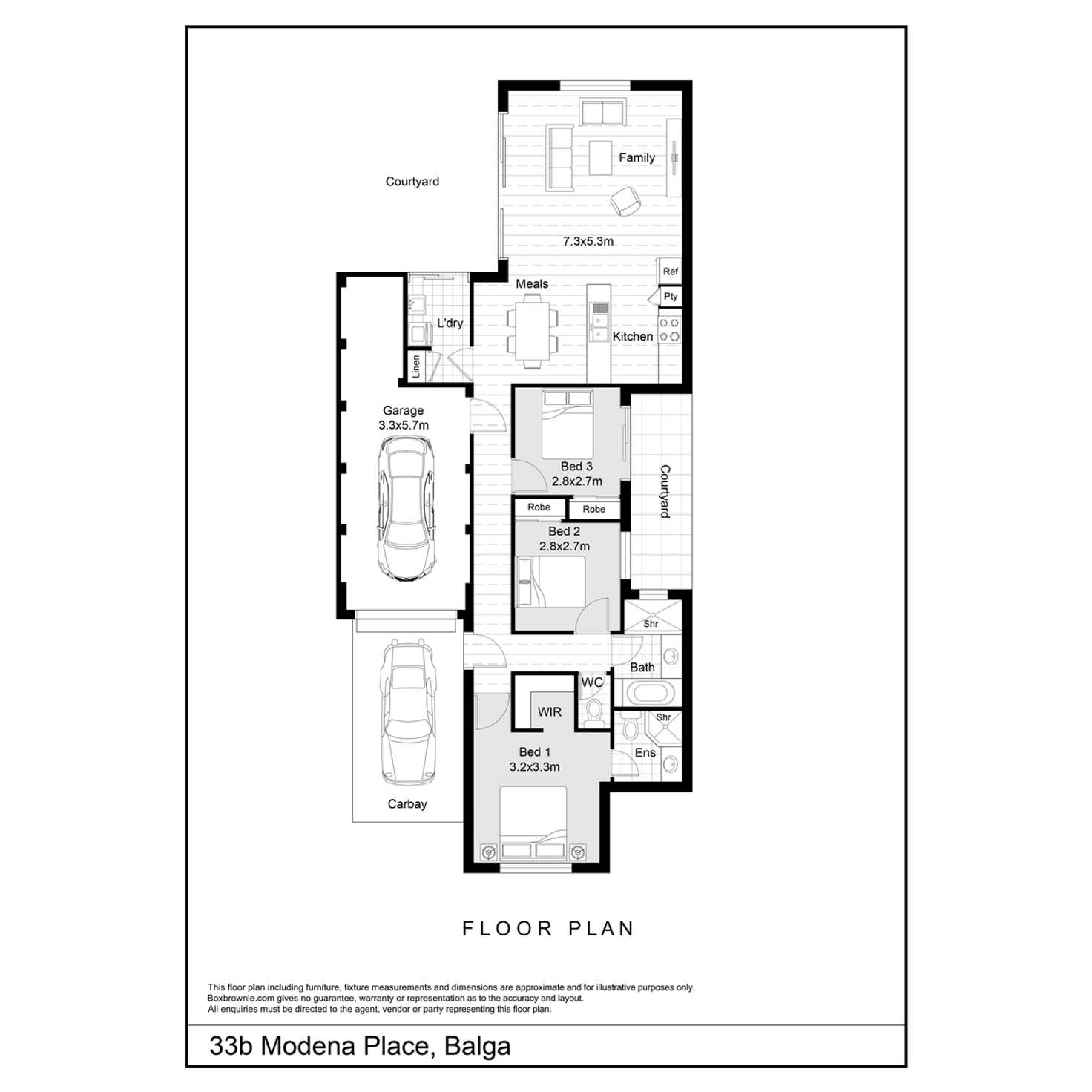 Floorplan of Homely villa listing, 33B Modena Place, Balga WA 6061