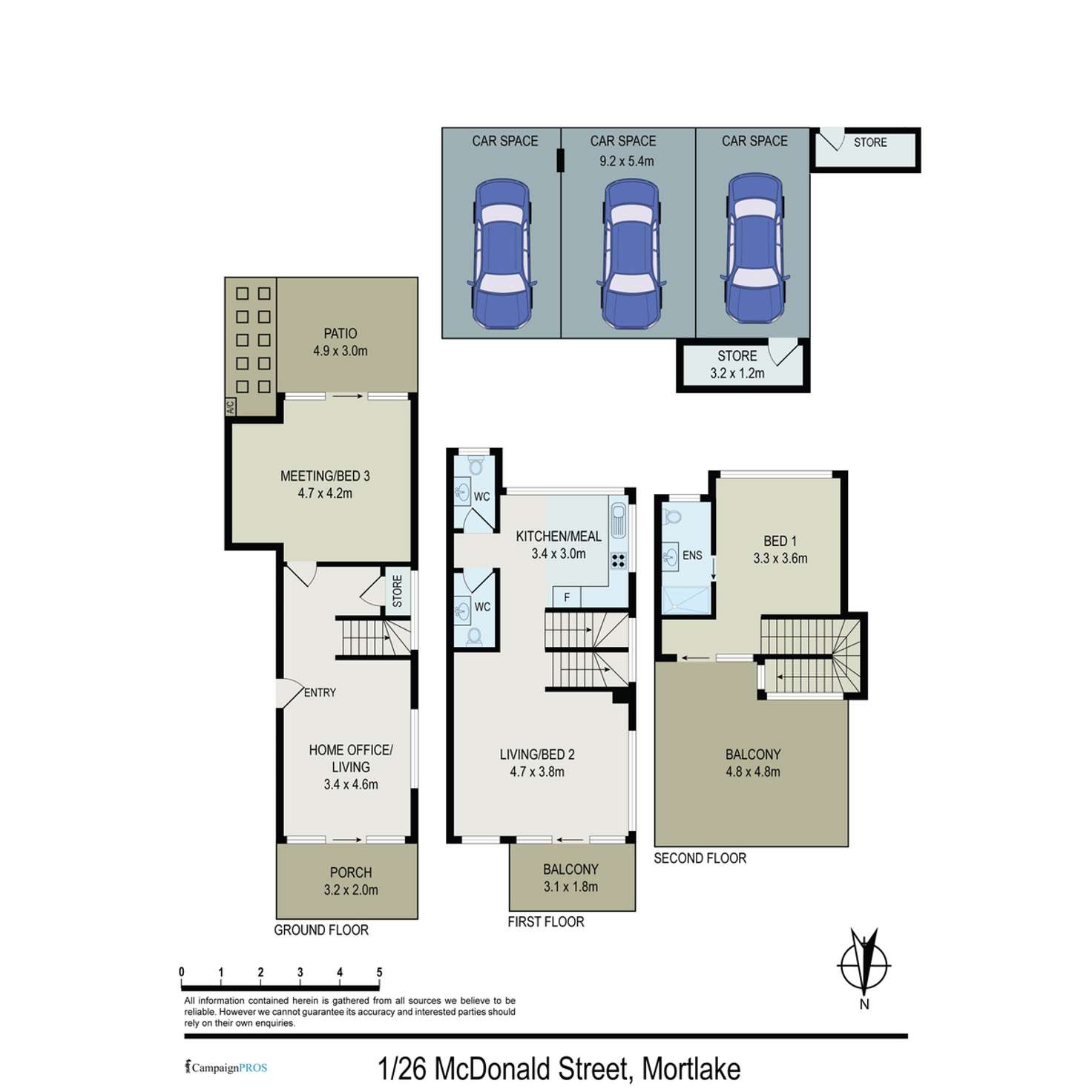 Floorplan of Homely townhouse listing, 1/26 McDonald Street, Mortlake NSW 2137