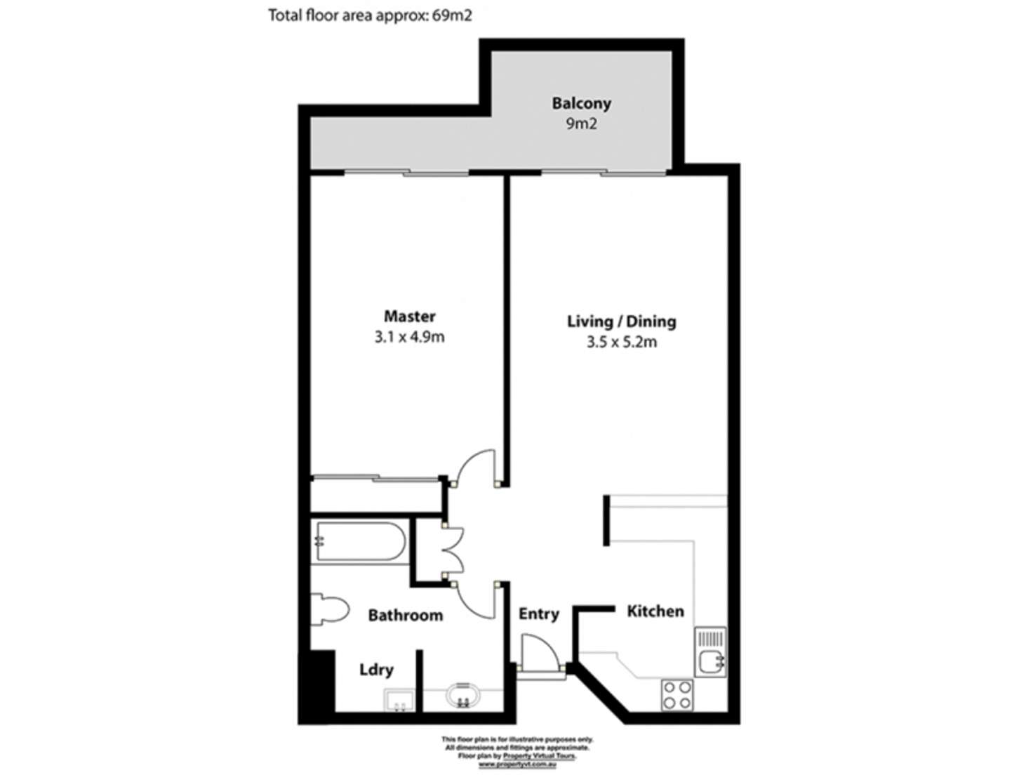 Floorplan of Homely apartment listing, 1207/44 Ferry Street, Kangaroo Point QLD 4169