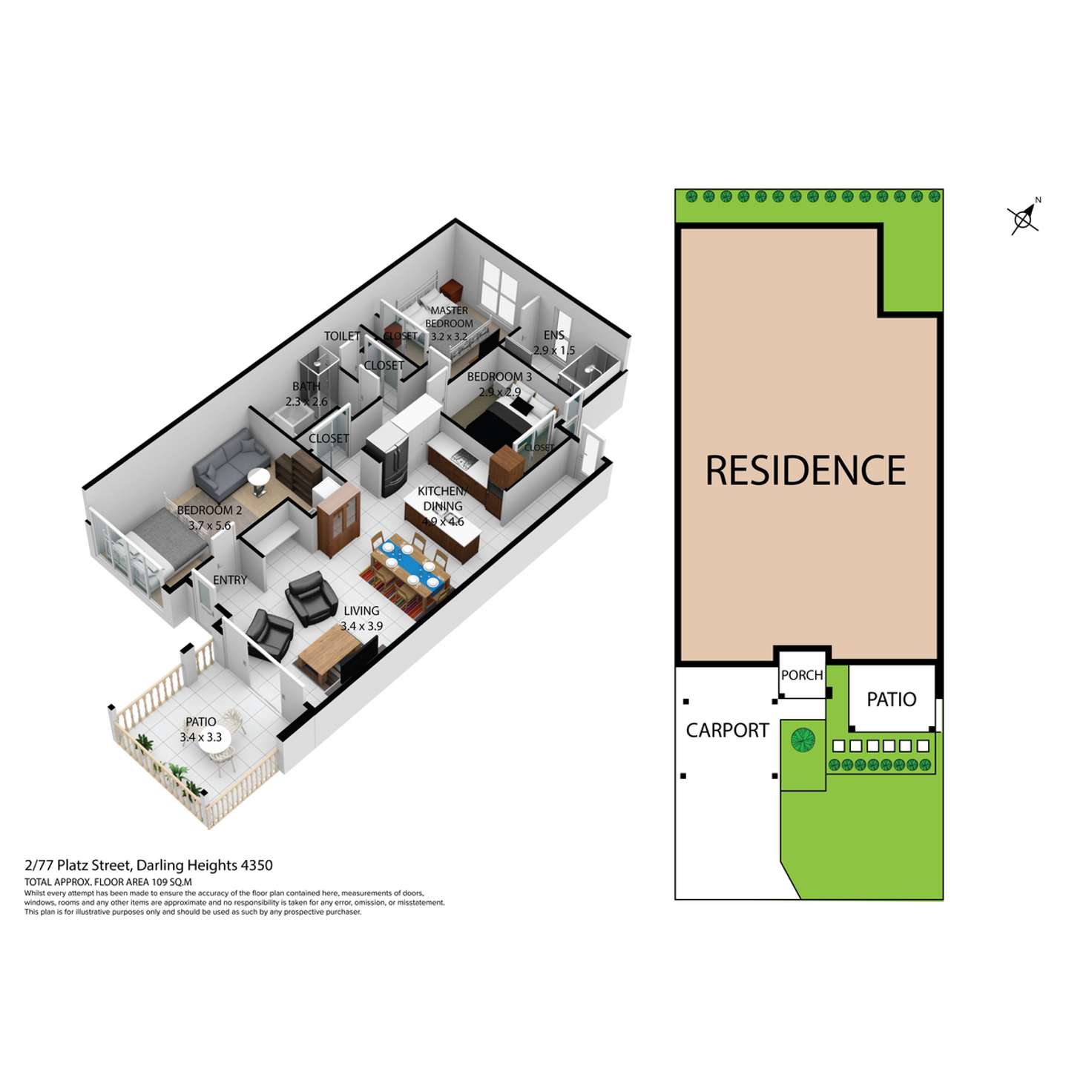Floorplan of Homely unit listing, 2/77 Platz Street, Darling Heights QLD 4350