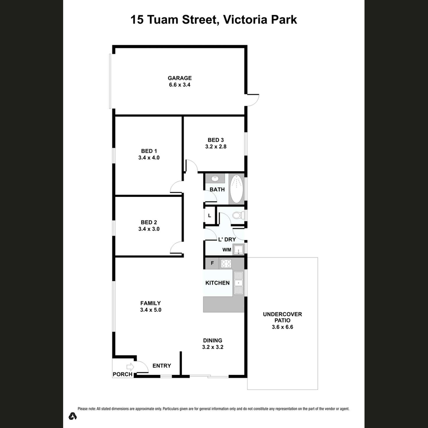 Floorplan of Homely semiDetached listing, 15 Tuam Street, Victoria Park WA 6100