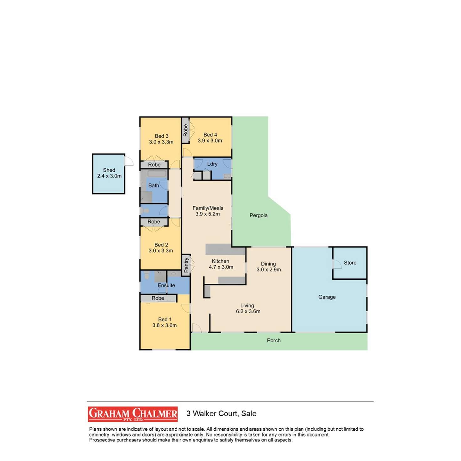 Floorplan of Homely house listing, 3 Walker Court, Sale VIC 3850