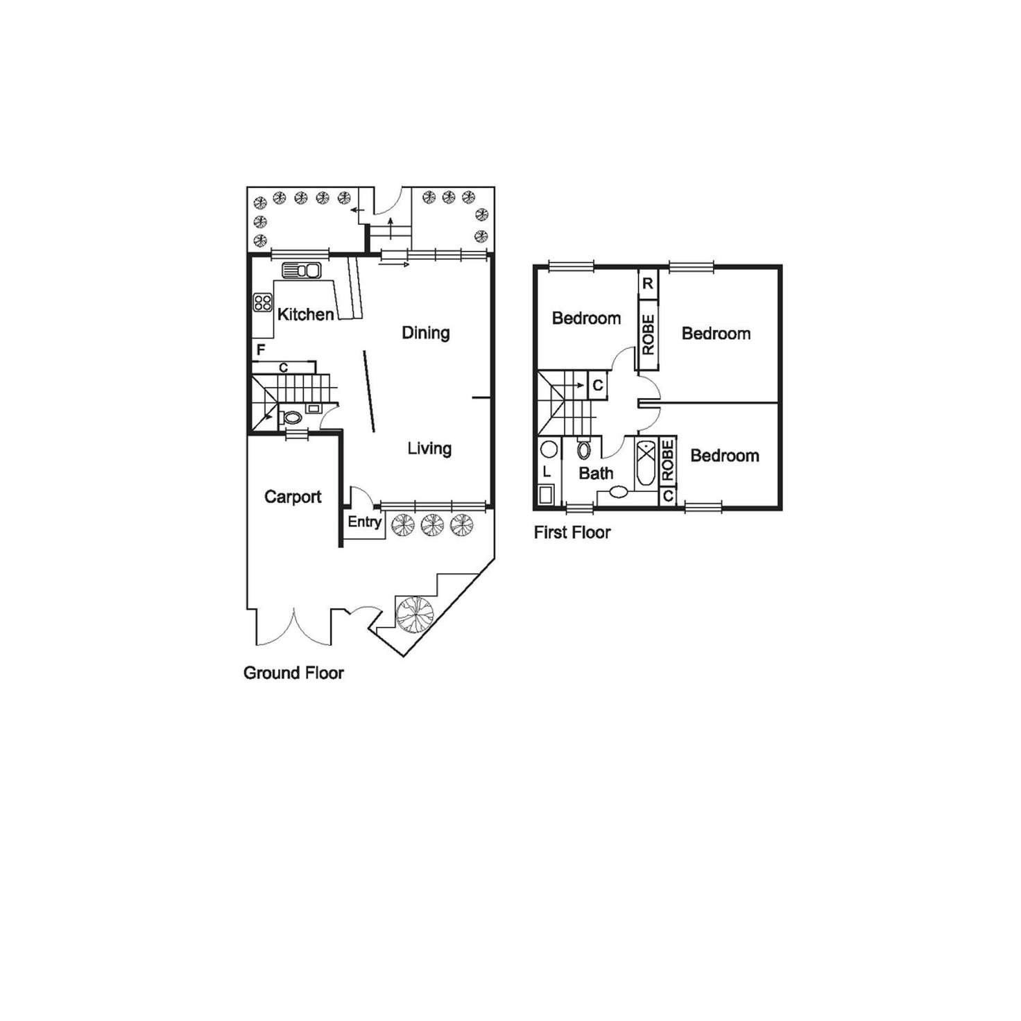 Floorplan of Homely townhouse listing, 18 Maloney Street, Kensington VIC 3031