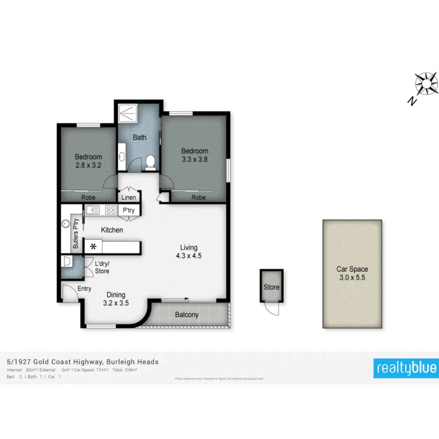 Floorplan of Homely unit listing, 5/1927 Gold Coast Highway, Burleigh Heads QLD 4220