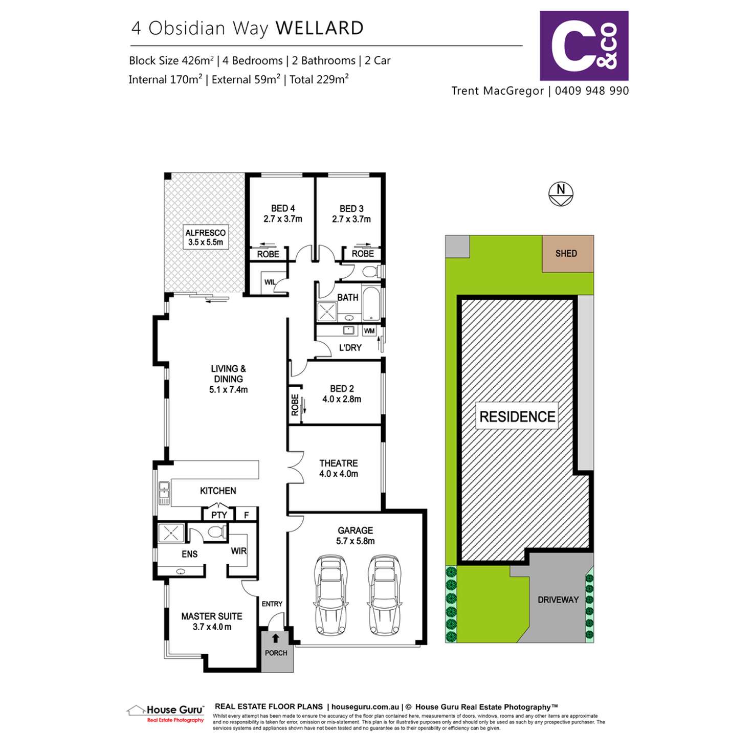 Floorplan of Homely house listing, 4 Obsidian Way, Wellard WA 6170