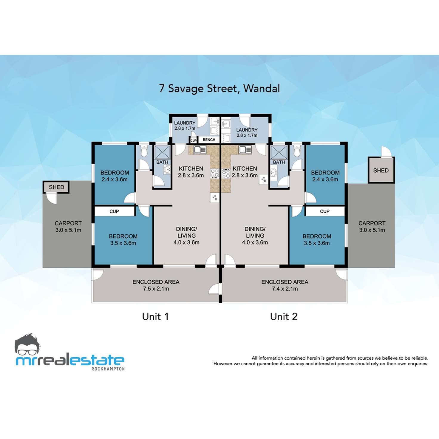 Floorplan of Homely semiDetached listing, 7 Savage Street, Wandal QLD 4700