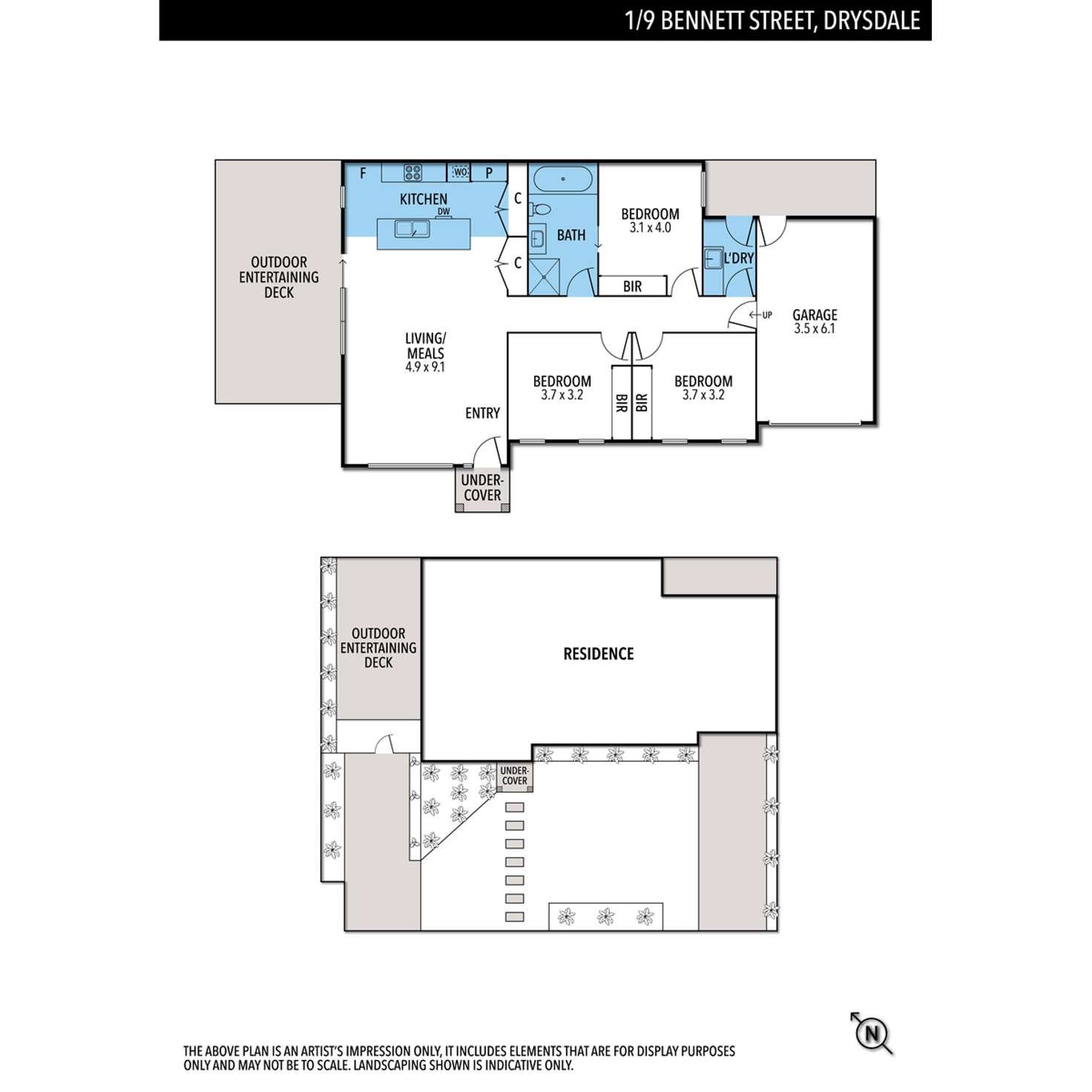 Floorplan of Homely unit listing, 1/9 Bennett Street, Drysdale VIC 3222