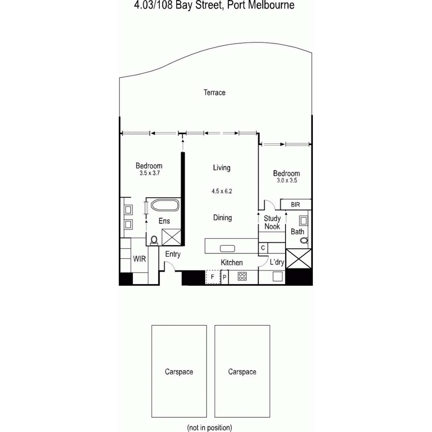 Floorplan of Homely apartment listing, 403/108 Bay Street, Port Melbourne VIC 3207