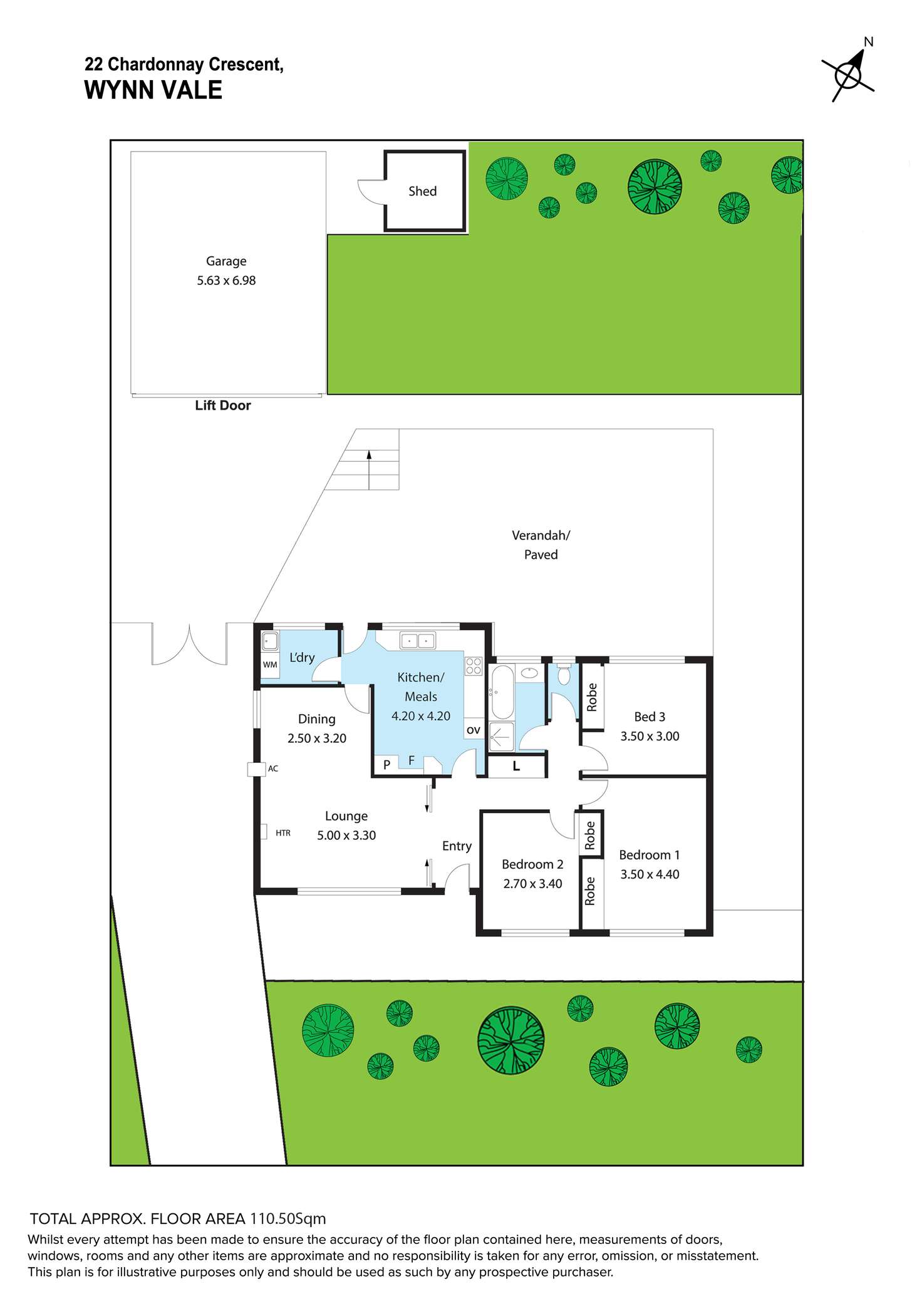 Floorplan of Homely house listing, 22 Chardonnay Crescent, Wynn Vale SA 5127