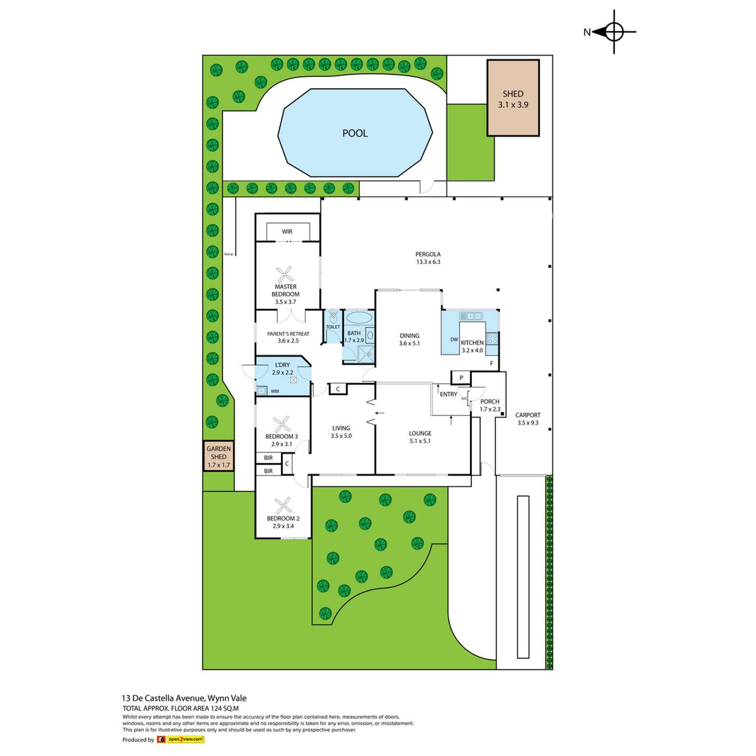 Floorplan of Homely house listing, 13 De Castella Avenue, Wynn Vale SA 5127