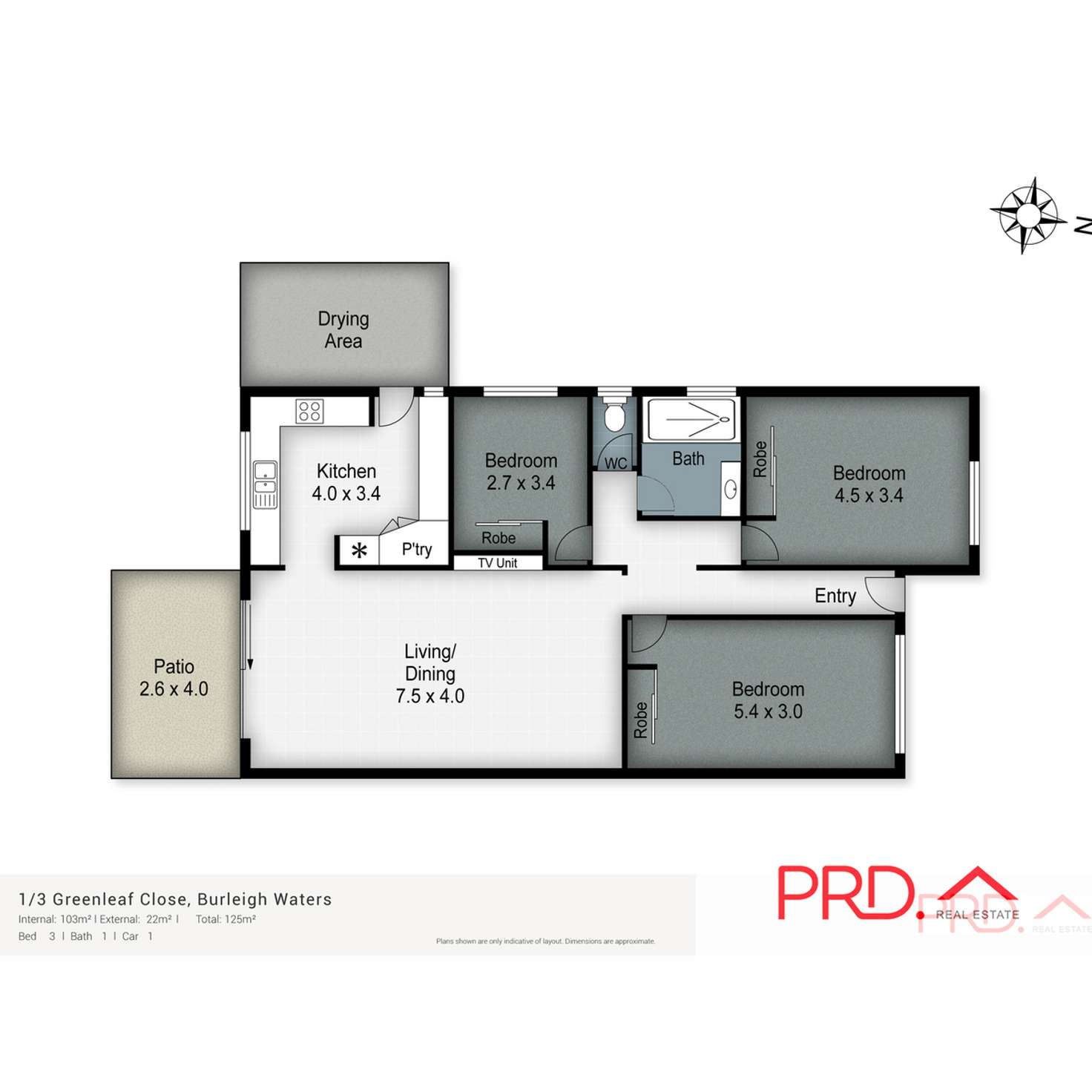 Floorplan of Homely semiDetached listing, 1/3 Greenleaf Close, Burleigh Waters QLD 4220