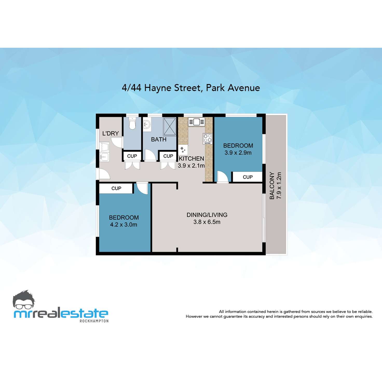 Floorplan of Homely unit listing, 4/44 Haynes Street, Park Avenue QLD 4701