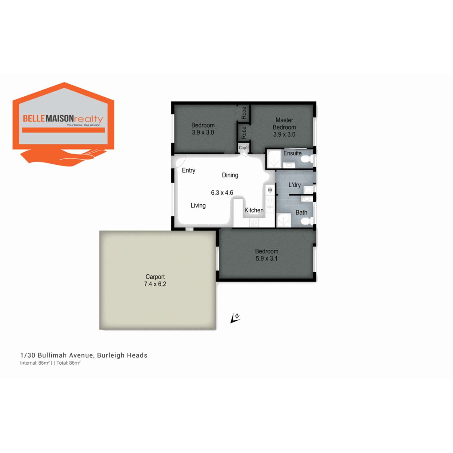 Floorplan of Homely townhouse listing, 1/30 bullimah Avenue, Burleigh Heads QLD 4220