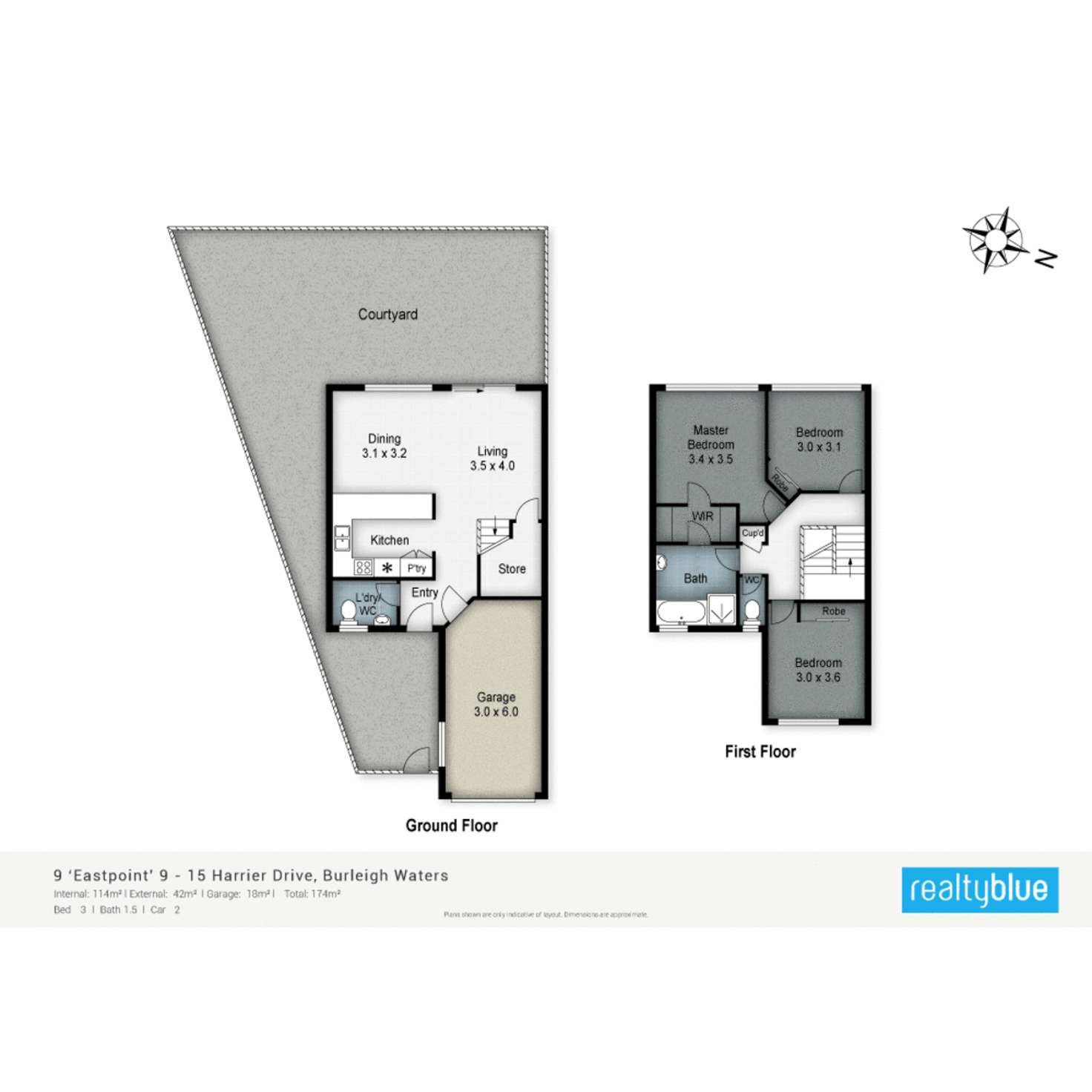 Floorplan of Homely townhouse listing, 9/9-15 Harrier Drive, Burleigh Waters QLD 4220