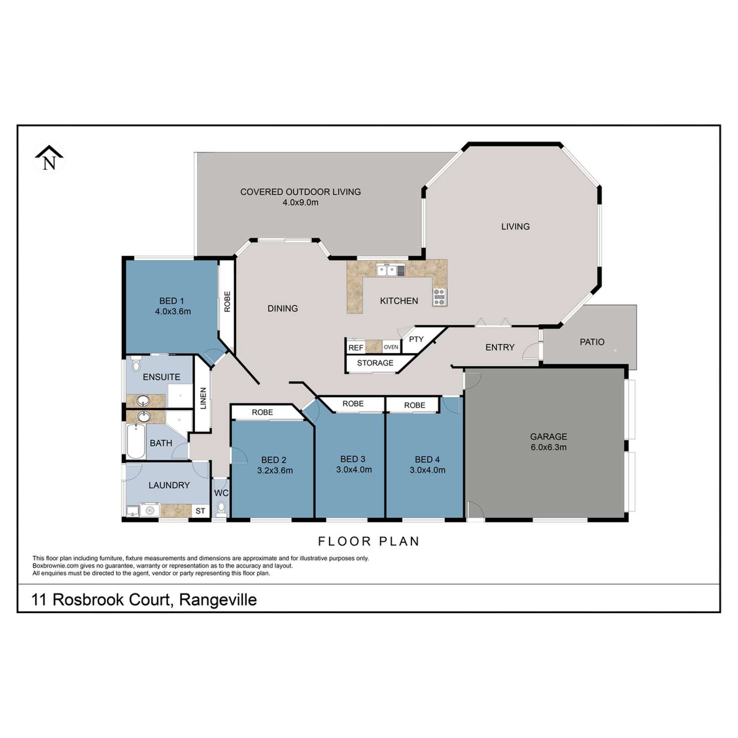 Floorplan of Homely house listing, 11 Rosbrook Court, Rangeville QLD 4350