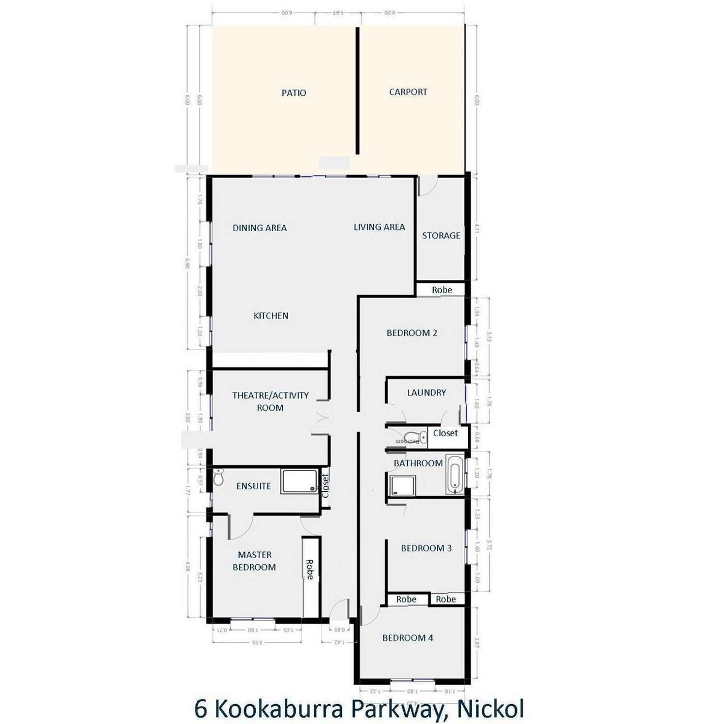 Floorplan of Homely house listing, 6 Kookaburra Parkway, Nickol WA 6714