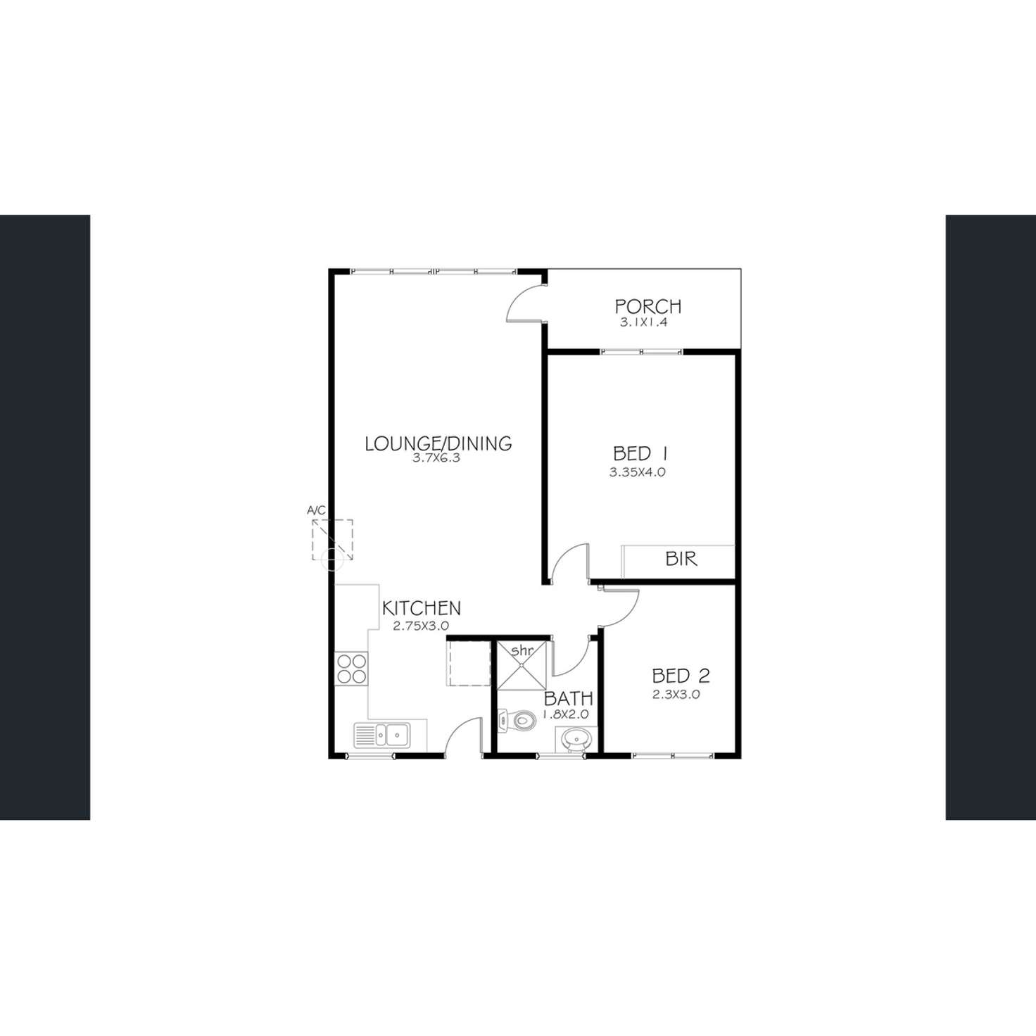 Floorplan of Homely unit listing, 3/96 Lincoln Highway, Port Lincoln SA 5606