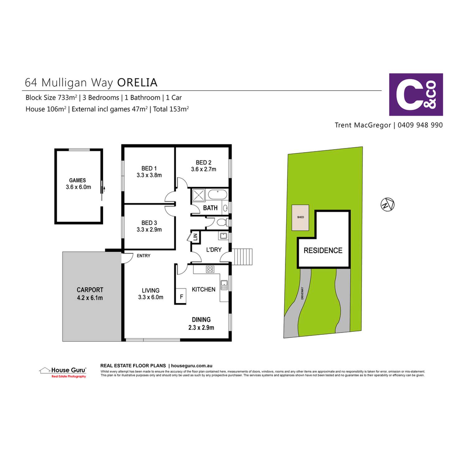 Floorplan of Homely house listing, 64 Mulligan Way, Orelia WA 6167