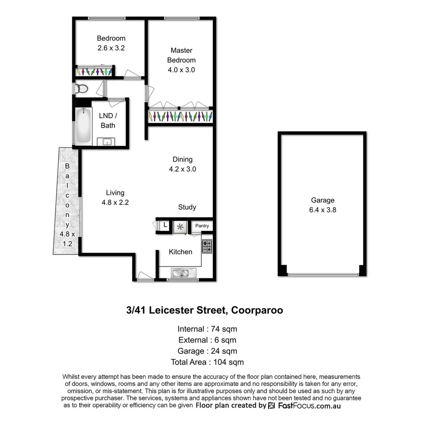 Floorplan of Homely unit listing, 3/41 Leicester Street, Coorparoo QLD 4151