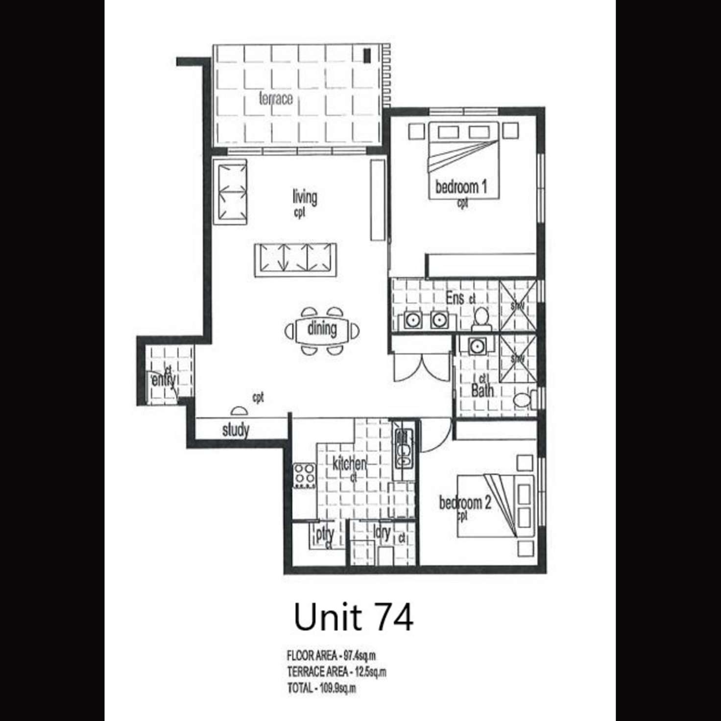 Floorplan of Homely unit listing, 74/1 Boulton Drive, Nerang QLD 4211