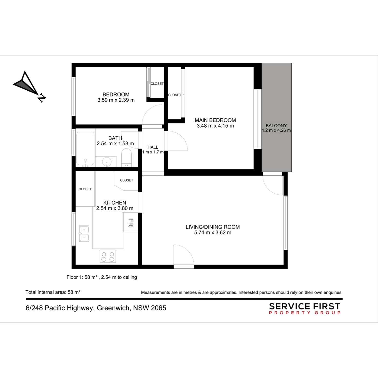 Floorplan of Homely apartment listing, 6/248 Pacific Highway, Greenwich NSW 2065