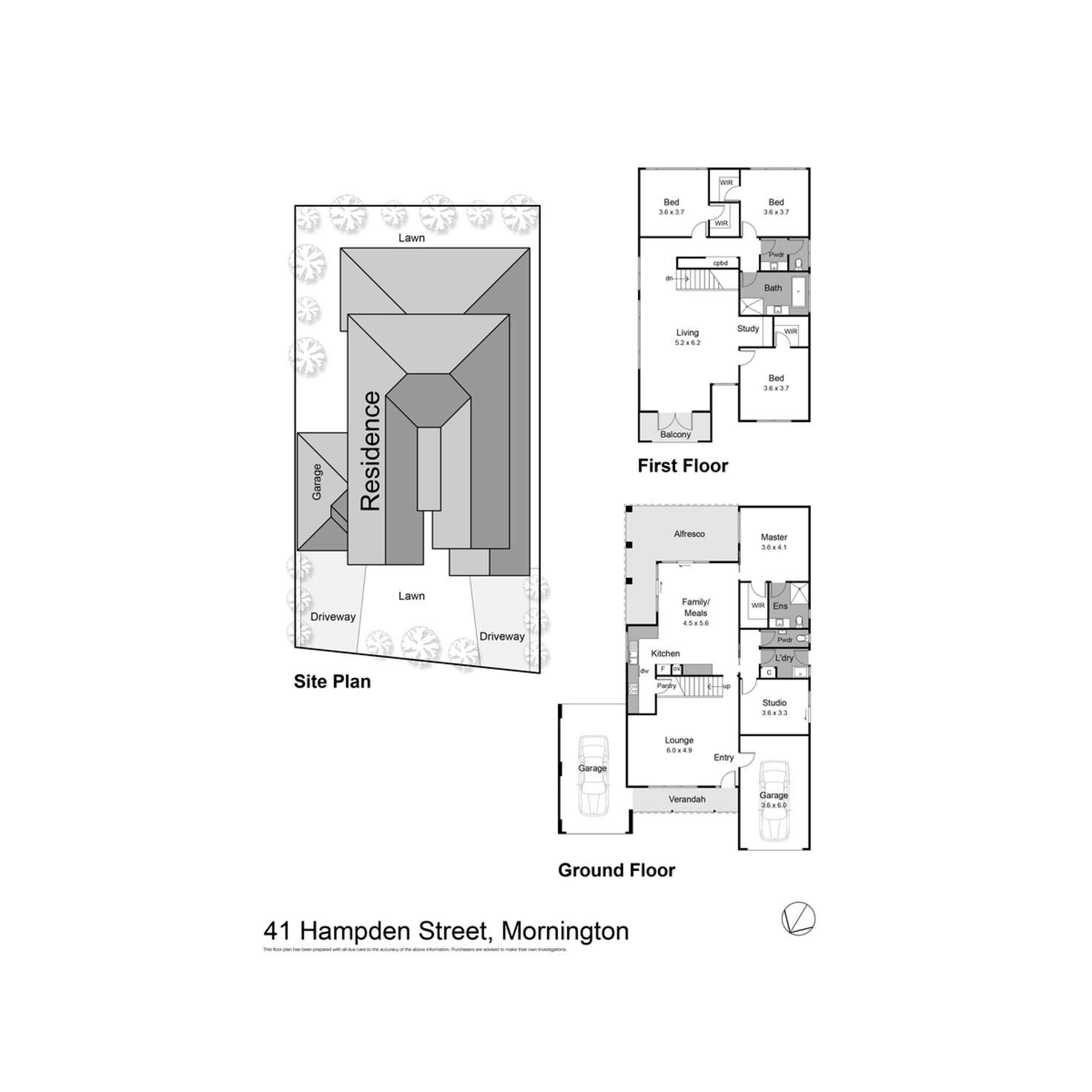 Floorplan of Homely house listing, 41 Hampden Street, Mornington VIC 3931