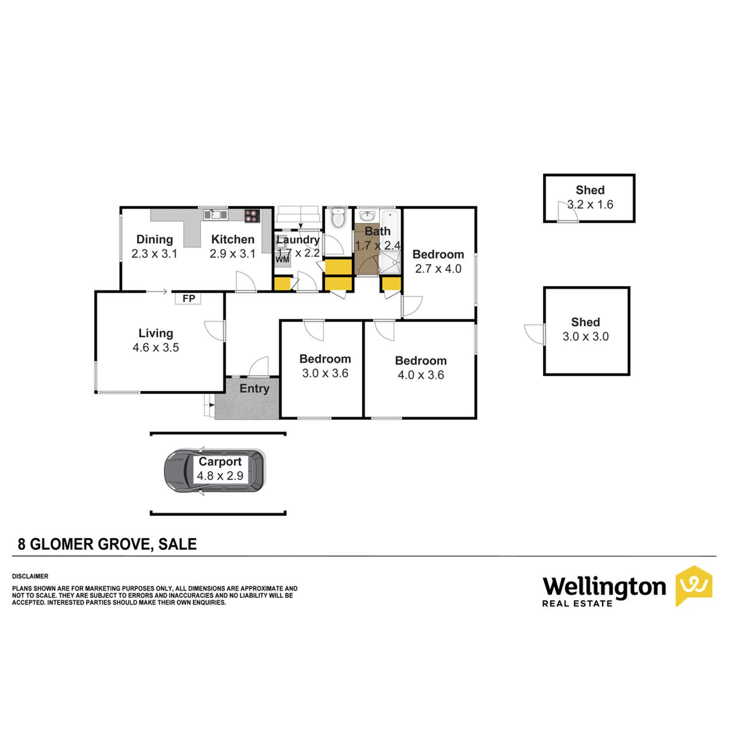 Floorplan of Homely house listing, 8 Glomar Grove, Sale VIC 3850