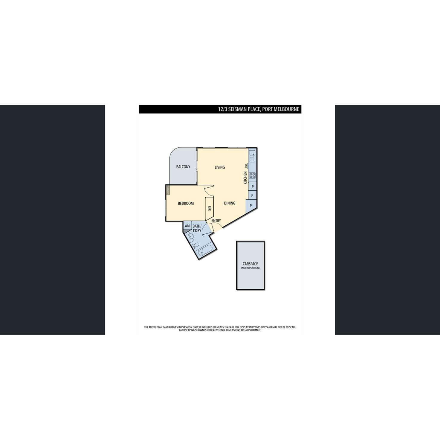 Floorplan of Homely apartment listing, 12/3 Seisman Place, Port Melbourne VIC 3207