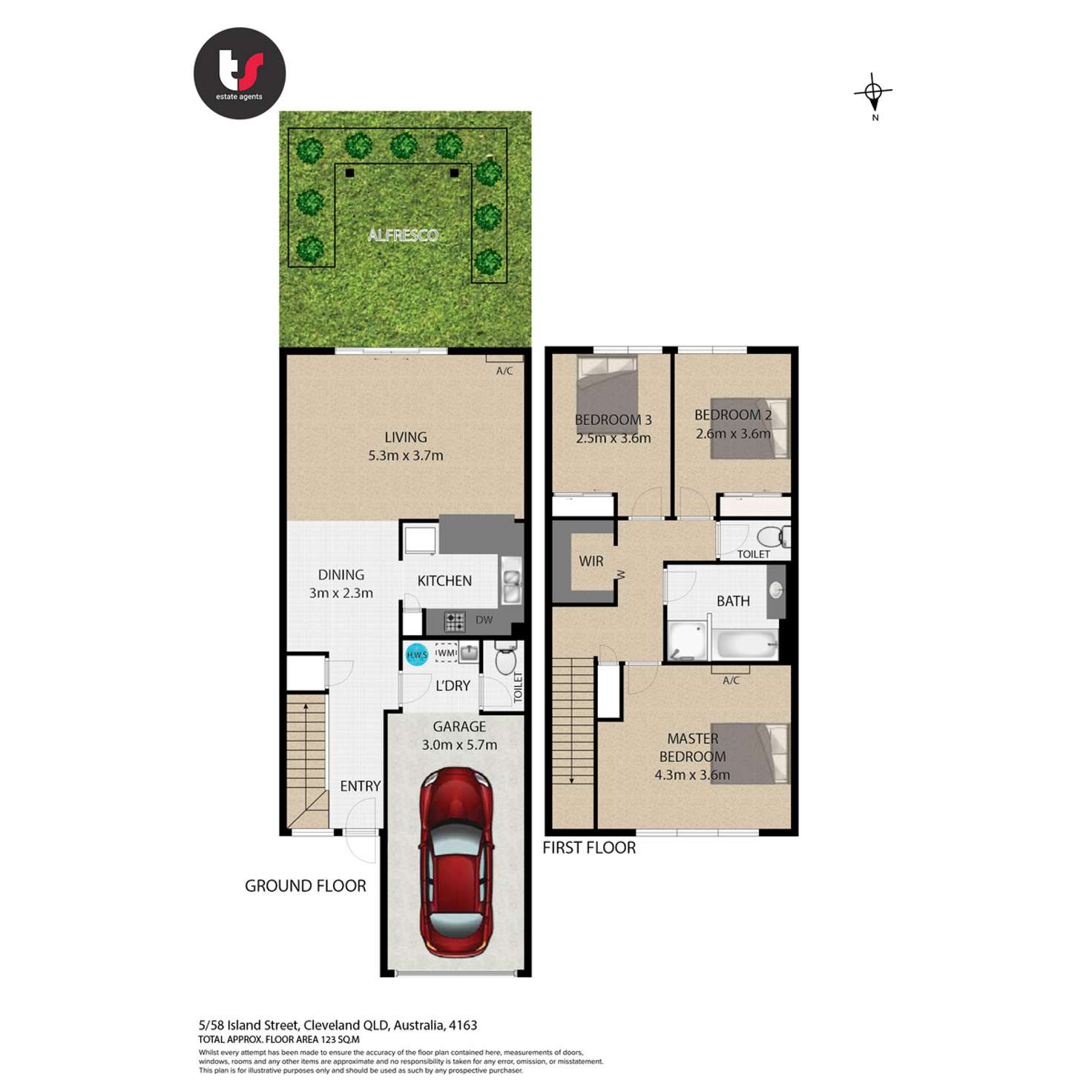 Floorplan of Homely townhouse listing, 5/58 Island Street, Cleveland QLD 4163