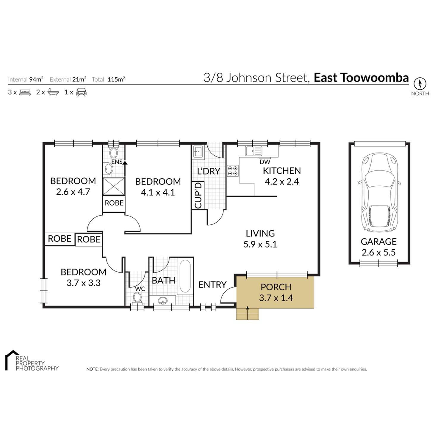 Floorplan of Homely unit listing, 3/8 Johnson Street, East Toowoomba QLD 4350