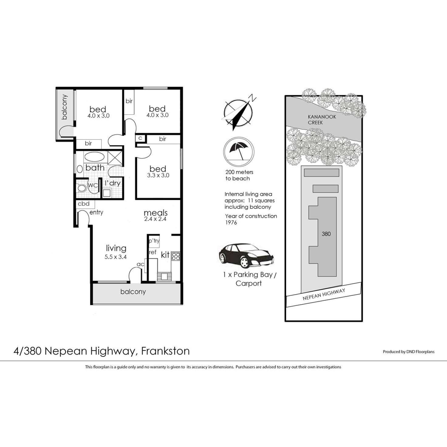 Floorplan of Homely unit listing, 4/380 Nepean Highway, Frankston VIC 3199