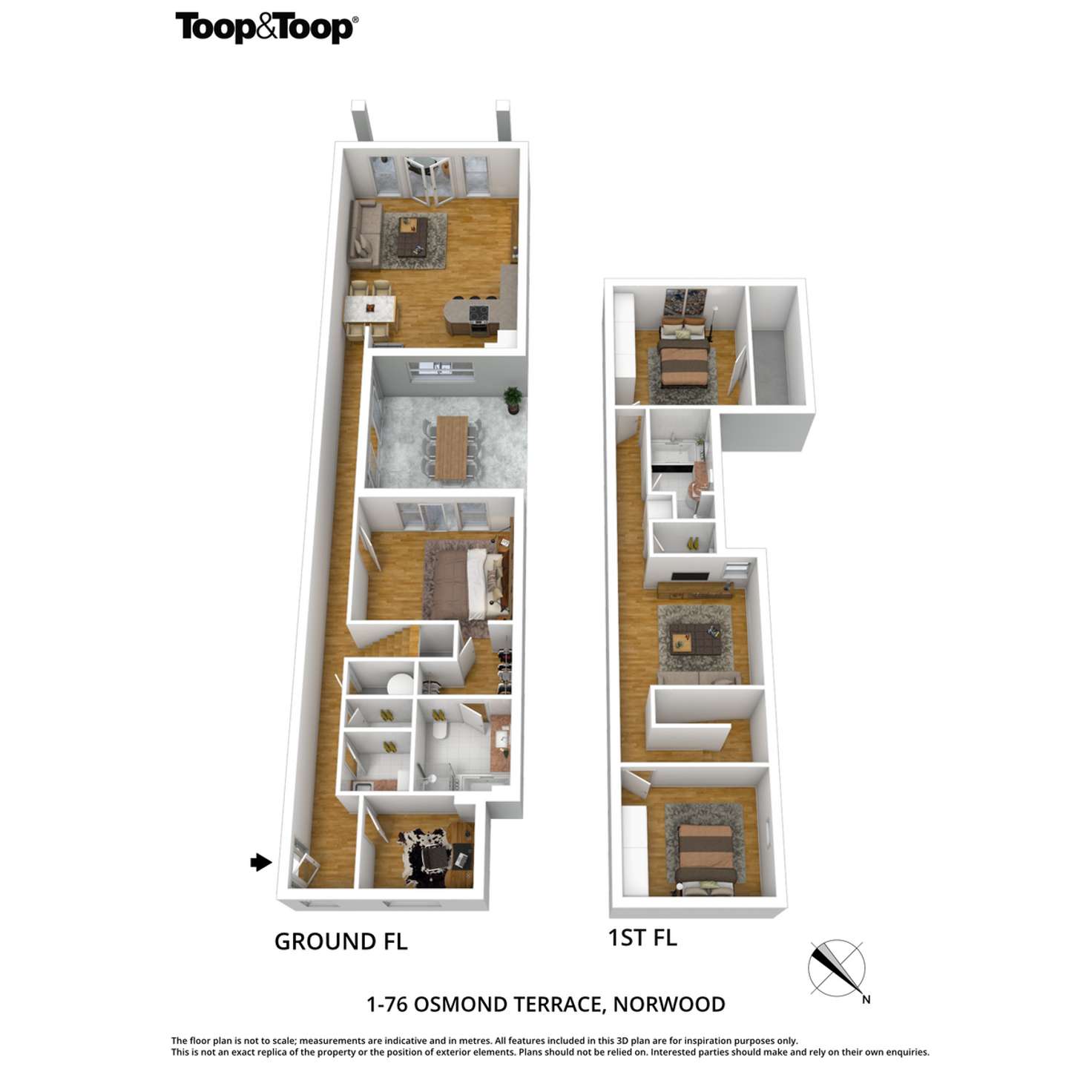 Floorplan of Homely townhouse listing, 1/76 Osmond Terrace, Norwood SA 5067