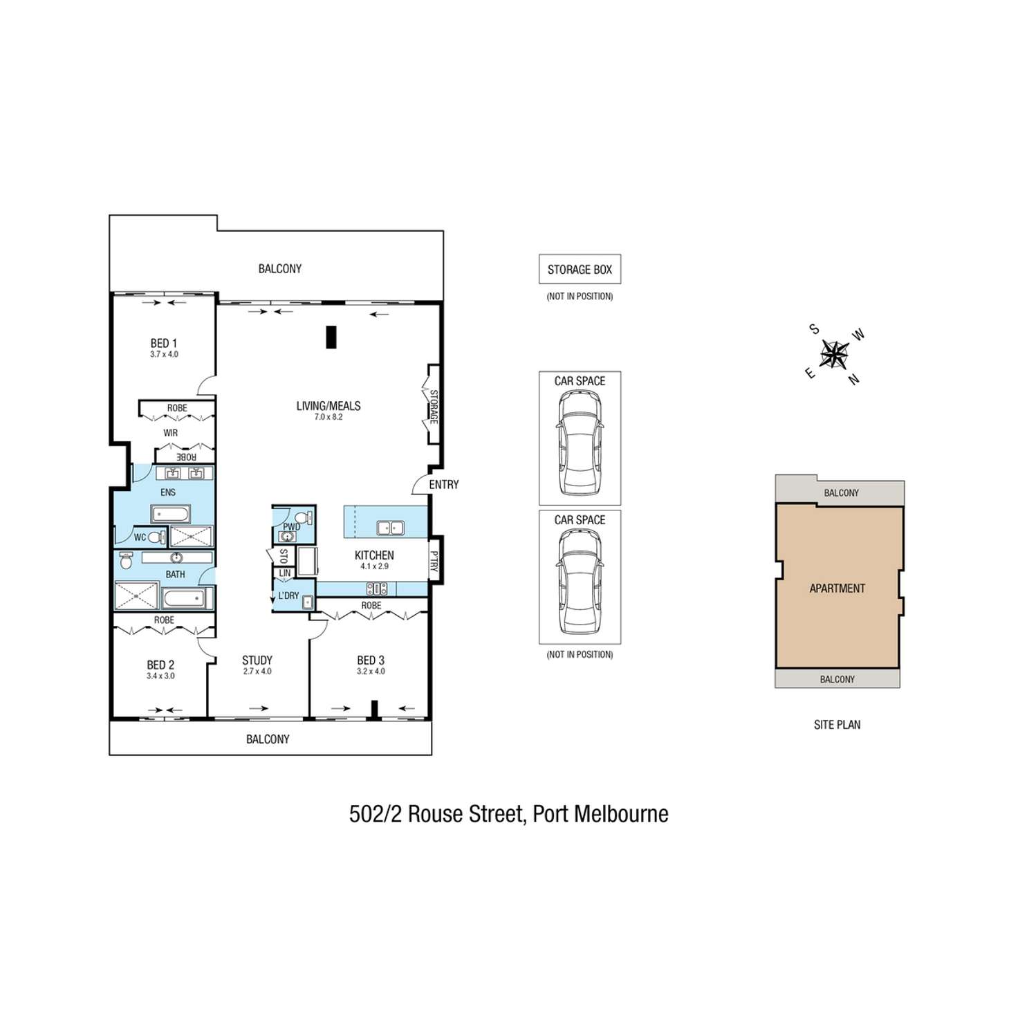 Floorplan of Homely apartment listing, 502/2 Rouse Street, Port Melbourne VIC 3207