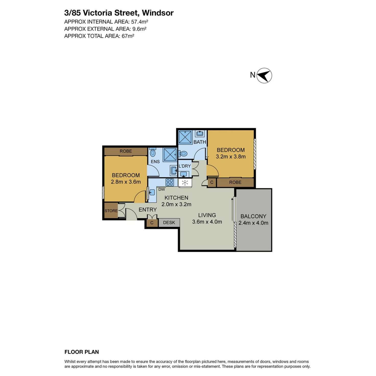 Floorplan of Homely unit listing, 3/87 Victoria Street, Windsor QLD 4030