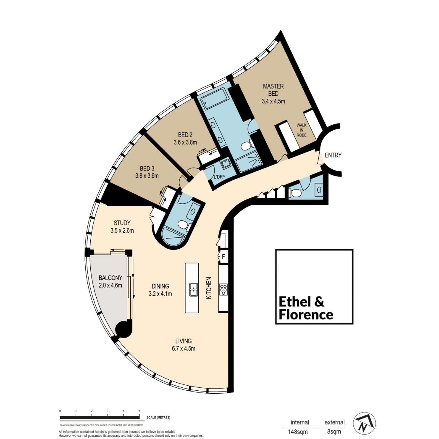 Floorplan of Homely apartment listing, 2504/140 Alice Street, Brisbane City QLD 4000