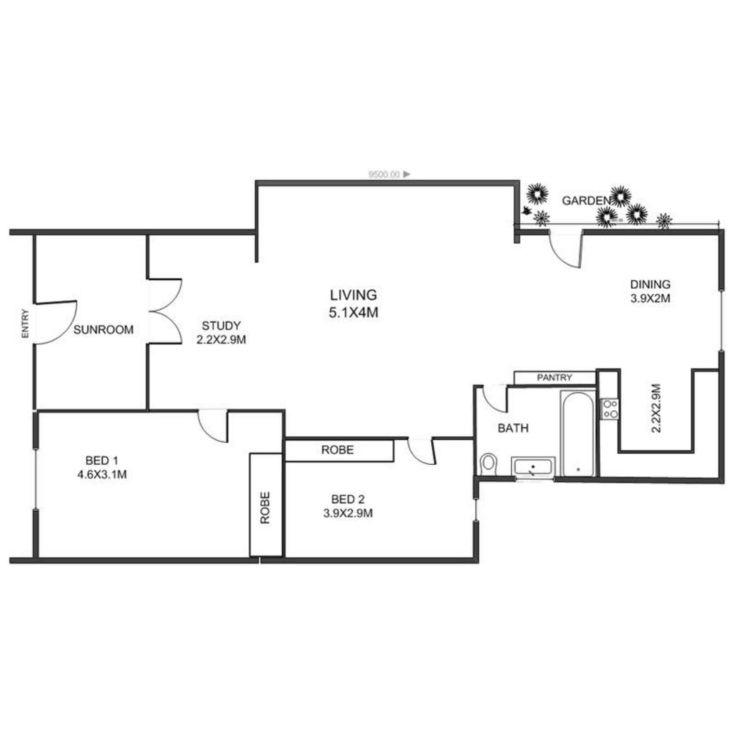 Floorplan of Homely apartment listing, 2/18 Glebe Street, Randwick NSW 2031