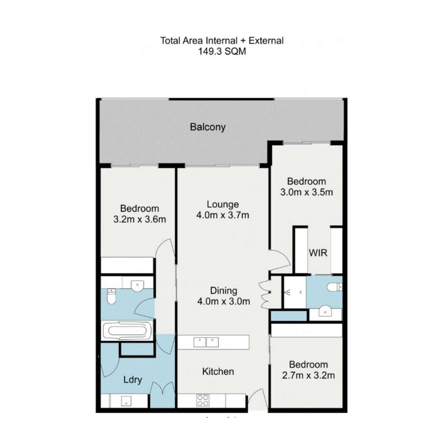 Floorplan of Homely apartment listing, 7088/7 Parkland Boulevard, Brisbane City QLD 4000