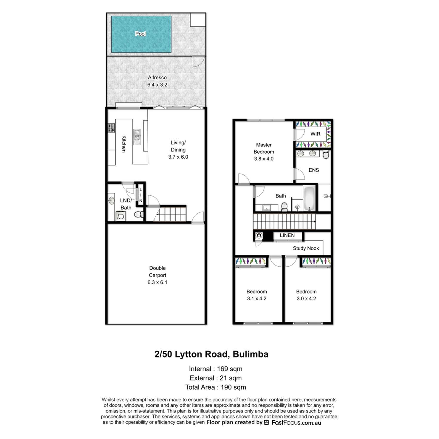 Floorplan of Homely townhouse listing, 2/50 Lytton Road, Bulimba QLD 4171