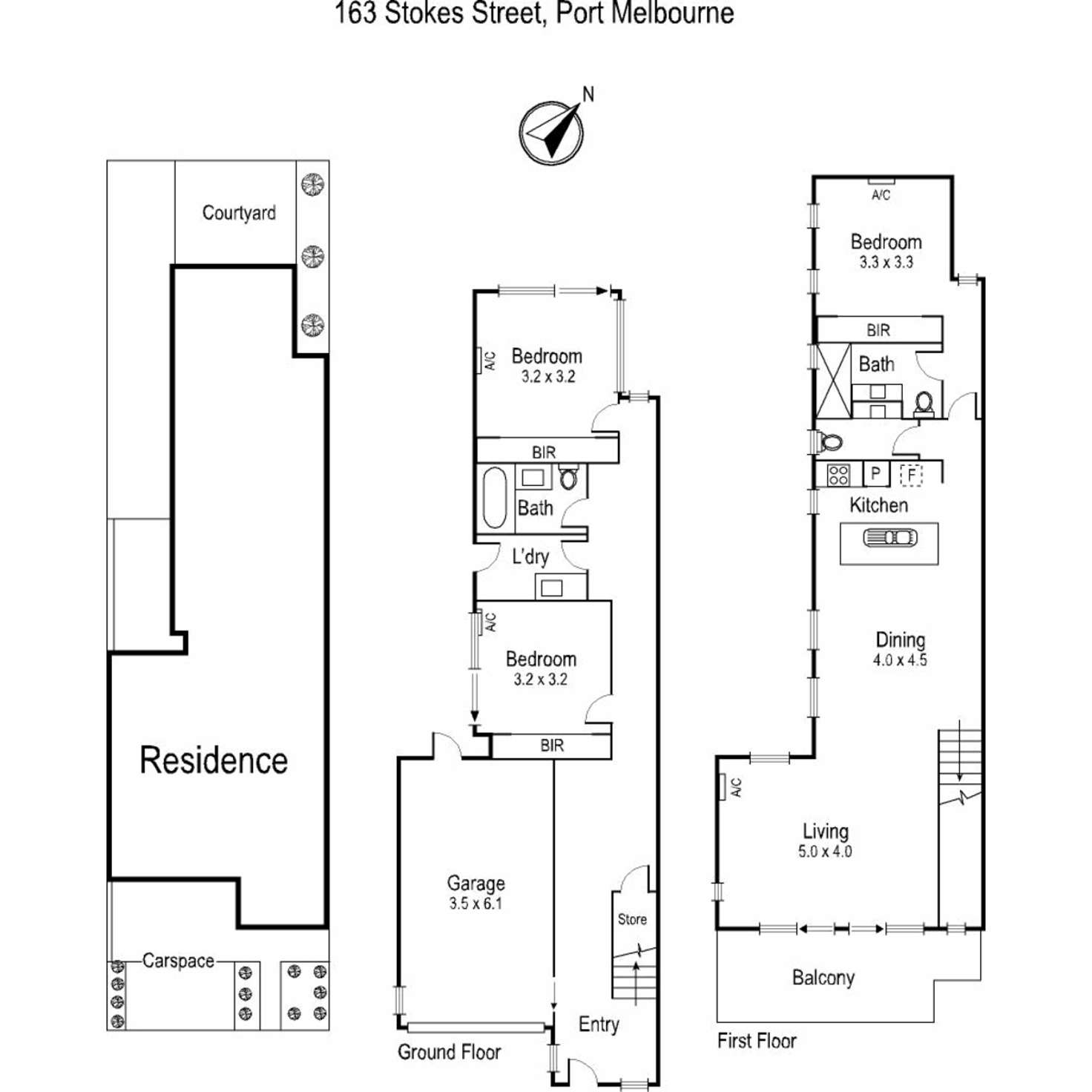 Floorplan of Homely townhouse listing, 163 Stokes Street, Port Melbourne VIC 3207