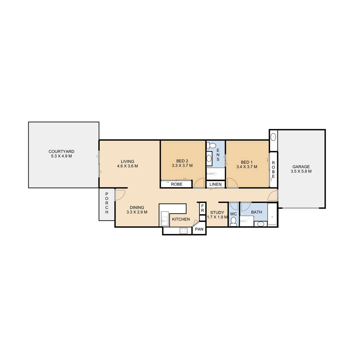 Floorplan of Homely unit listing, 1/46 Dunmore Street, East Toowoomba QLD 4350