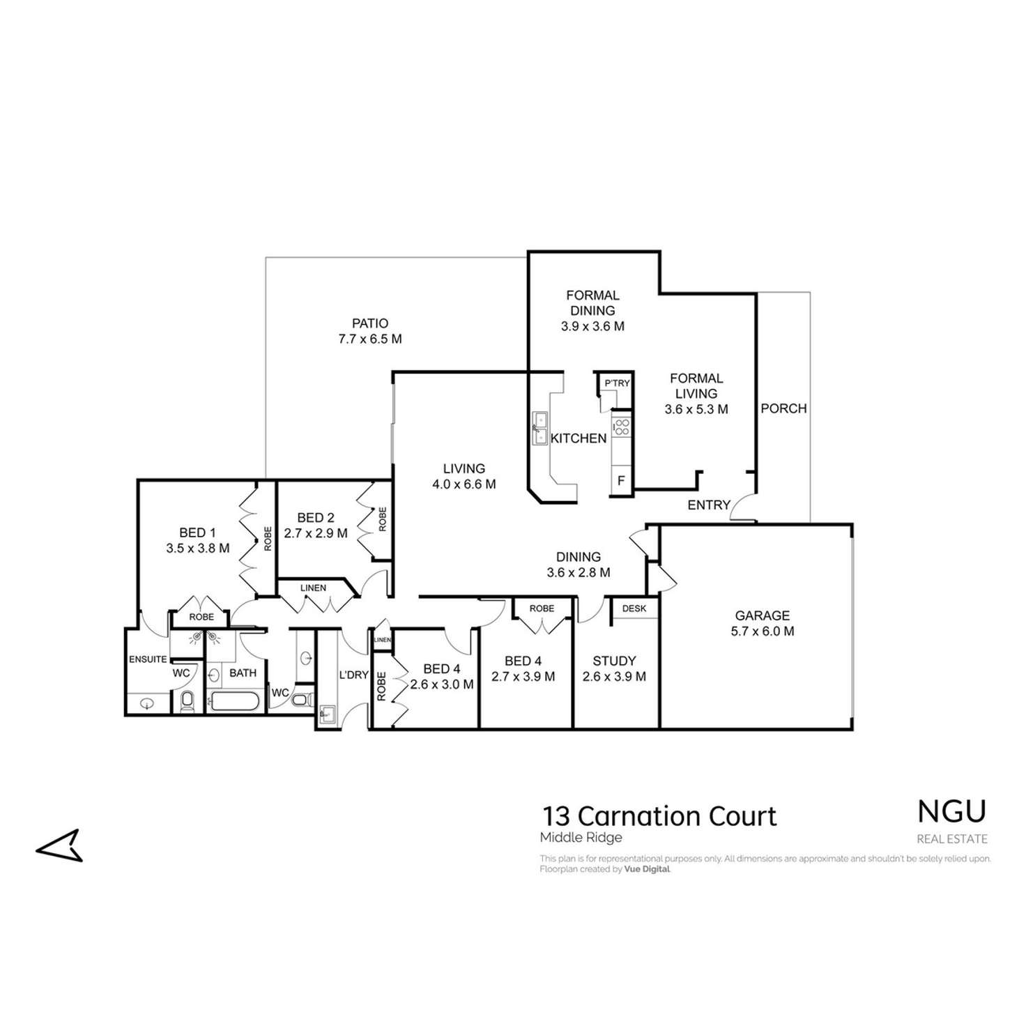 Floorplan of Homely house listing, 13 Carnation Court, Middle Ridge QLD 4350