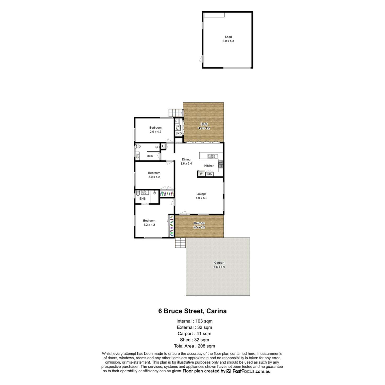 Floorplan of Homely house listing, 6 Bruce Street, Carina QLD 4152