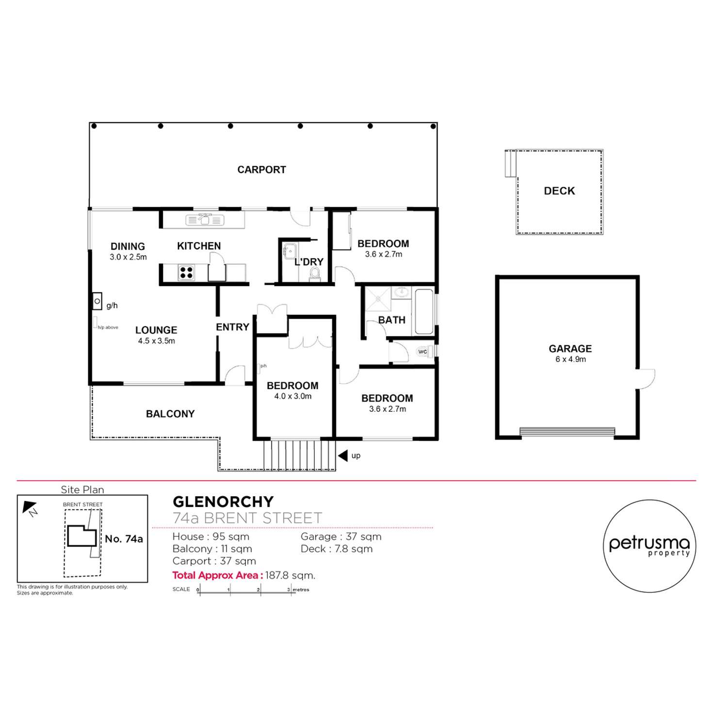 Floorplan of Homely house listing, 74A Brent Street, Glenorchy TAS 7010