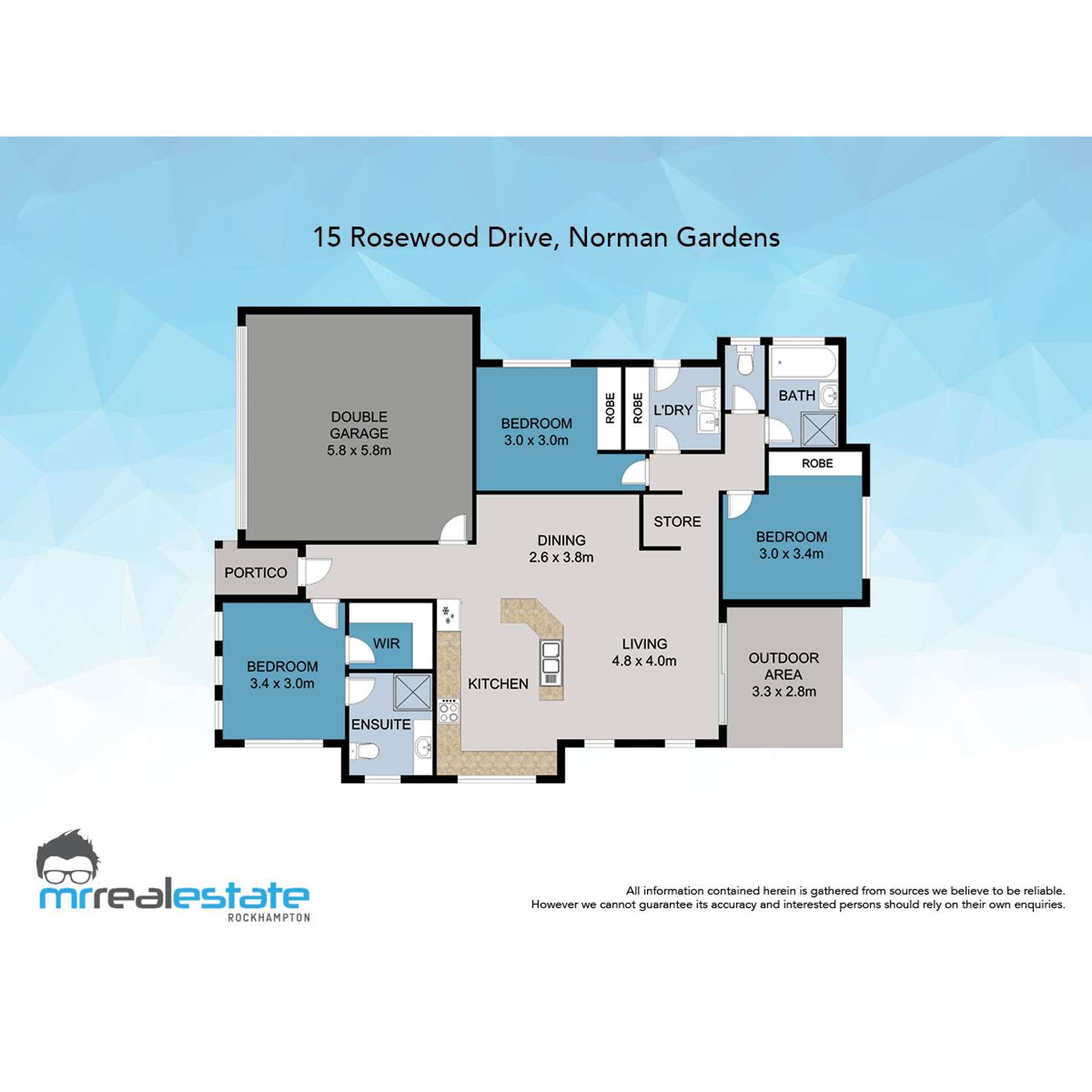Floorplan of Homely house listing, 15 Rosewood Drive, Norman Gardens QLD 4701
