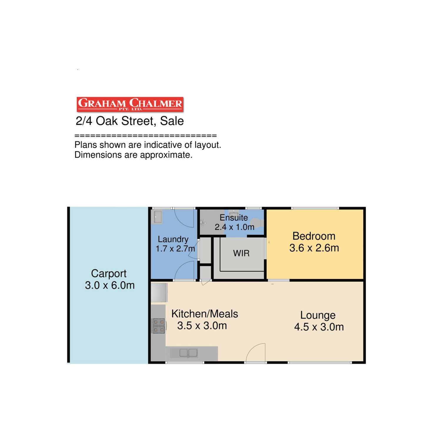 Floorplan of Homely unit listing, 2/4 Oak Street, Sale VIC 3850