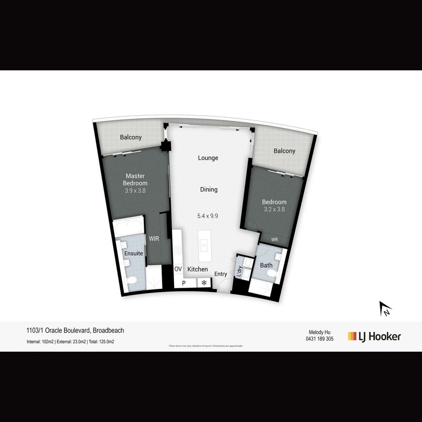 Floorplan of Homely unit listing, 1103/1 Oracle Boulevard, Broadbeach QLD 4218