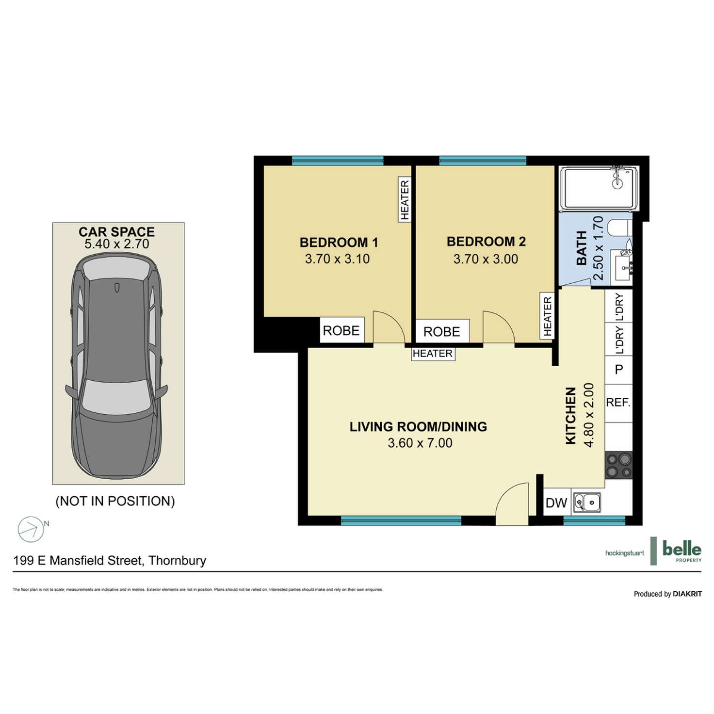 Floorplan of Homely apartment listing, 199E Mansfield Street, Thornbury VIC 3071