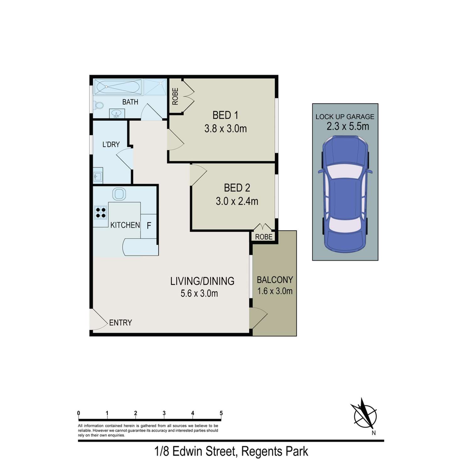 Floorplan of Homely apartment listing, 1/8 Edwin Street, Regents Park NSW 2143