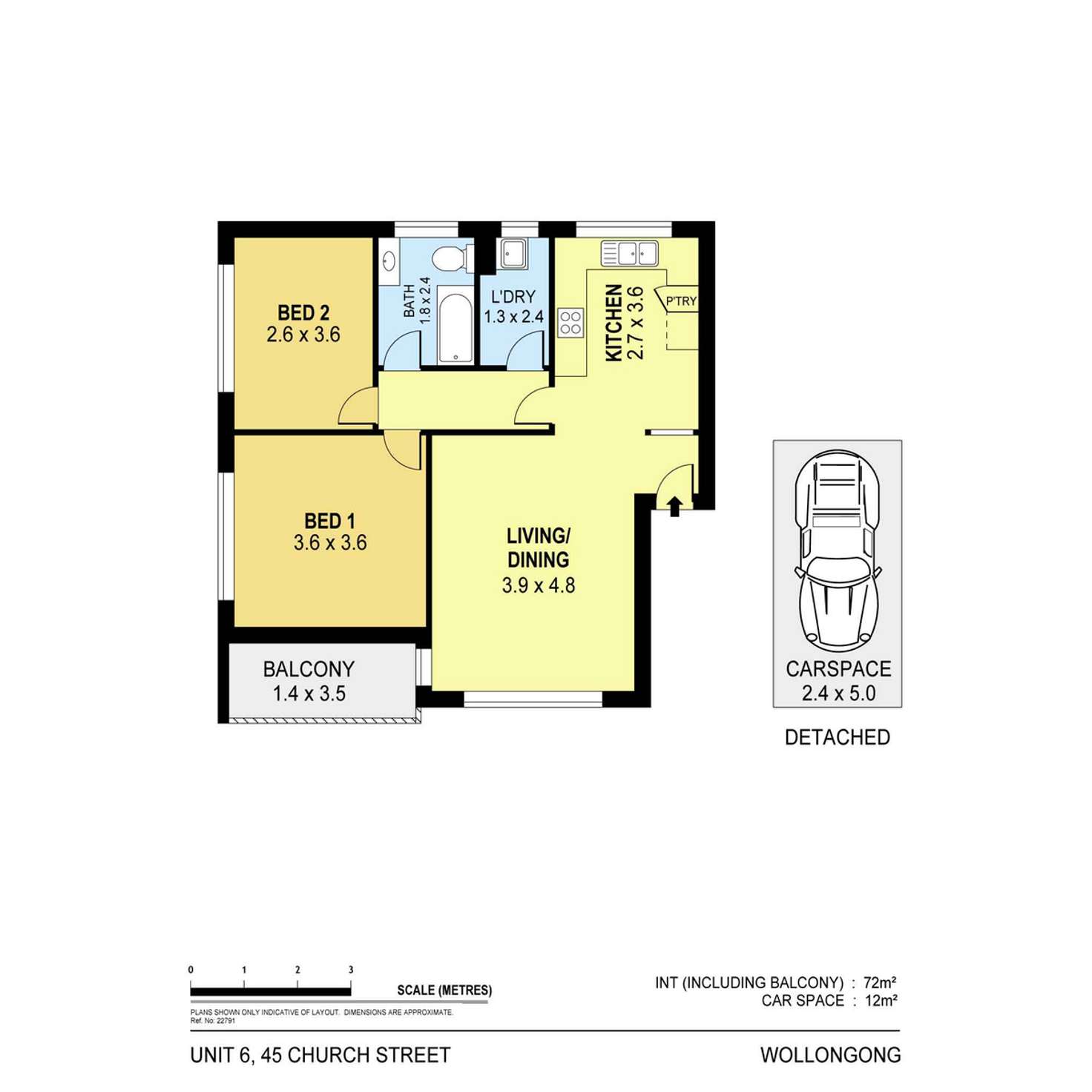 Floorplan of Homely apartment listing, 6/45 Church Street, Wollongong NSW 2500